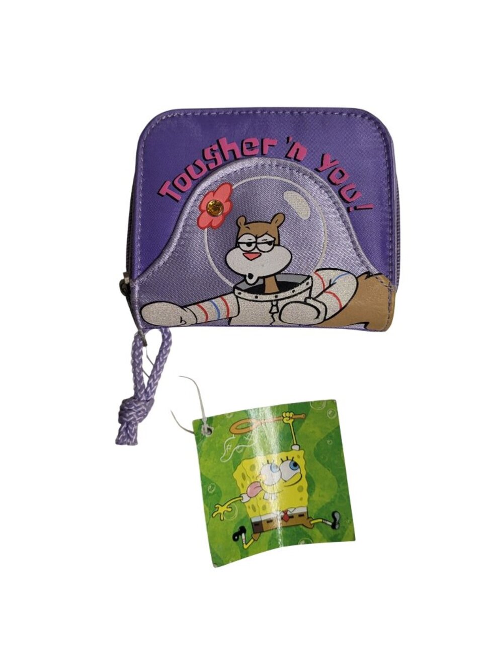 SpongeBob SquarePants Sandy Cheeks Soft Wallet Purple "Tougher 'n You!" 4.5x4x1"